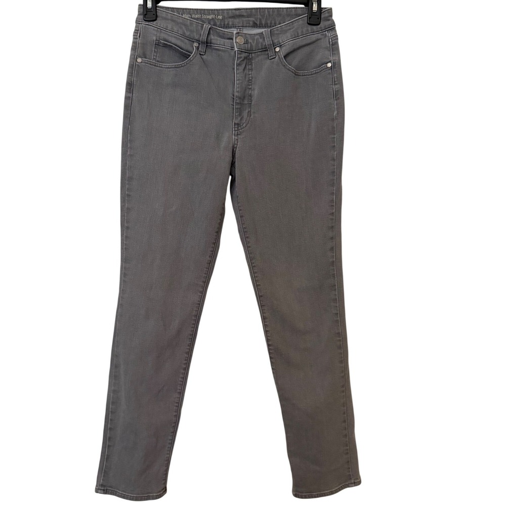 Talbots Flawless High Waist Straight Leg Grey Jeans Size 6 Stretch Denim 2154